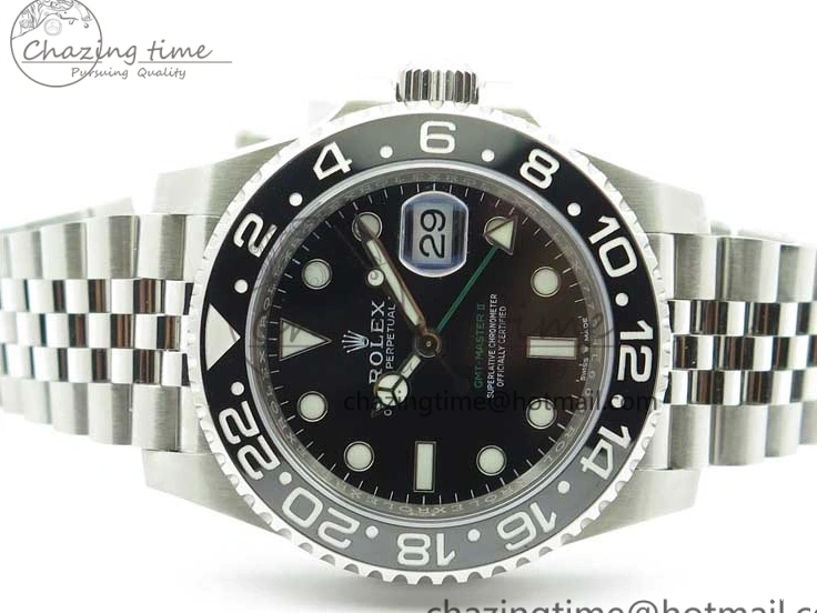 0108 Trendsetting GMT-Master II 116710 LN Black Ceramic 904L D1F 1:1 Best Edition On Jubilee Bracelet SA 2957